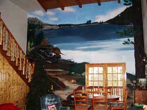 Mural in a home by artist Barbara Andrews