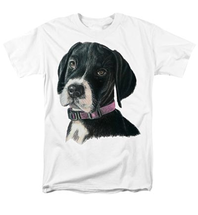 Pet portrait T shirt by artist Barbara Andrews